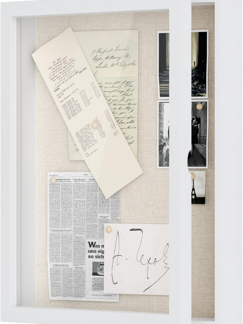 Large Deep Shadow Box Frame - Solid Wood Memory Display Case, White Decor